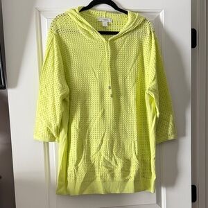 CJ Banks Lime Hooded Swim Cover-Up